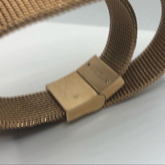 Henri Bendel Rose Gold Bronze Mesh Floral Crystal Choker Wrap Bracelet - Picture 2 of 10